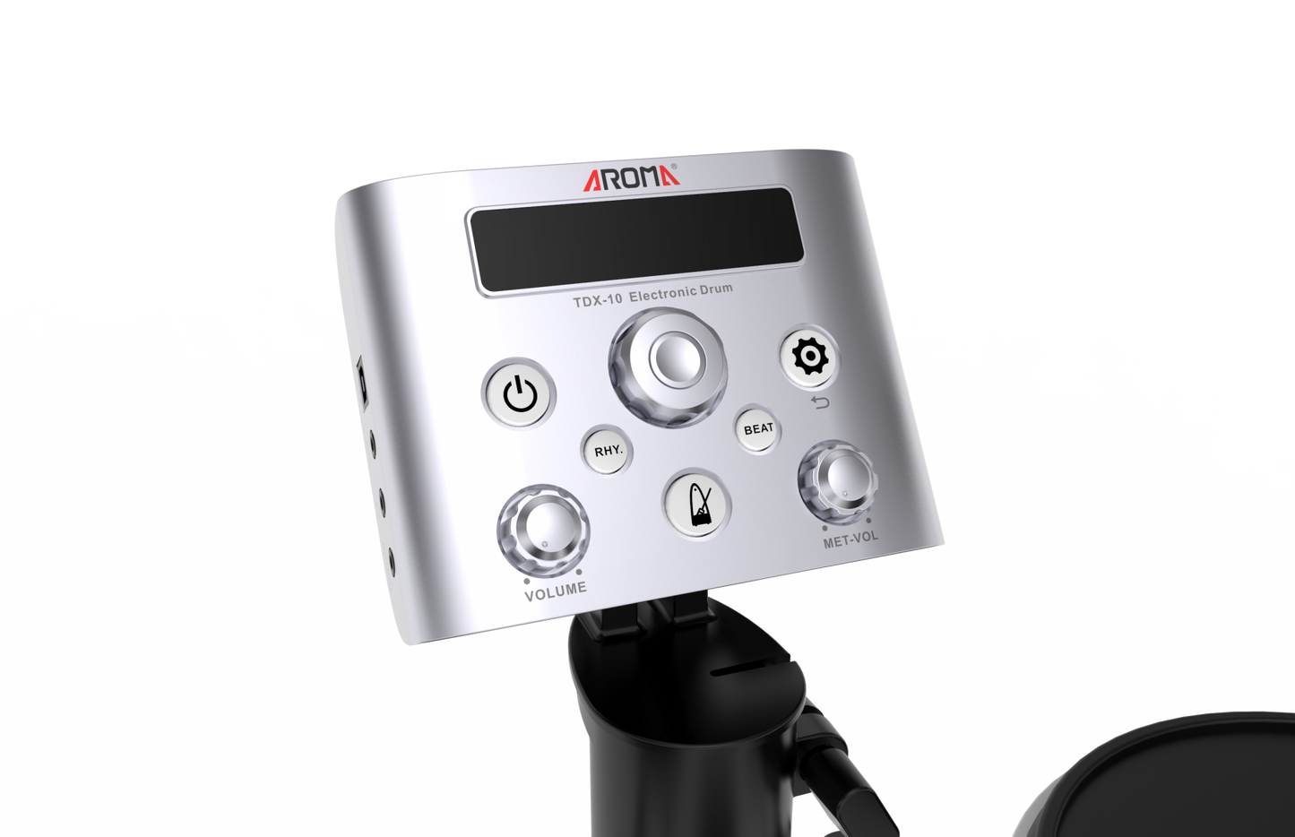 Aroma TDX-10 Space-Saving Compact 4+3 Electronic Drums with 10 inch Dual Zone Snare and Cymbal Choke