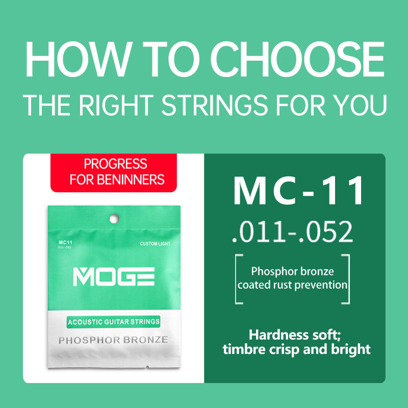Moge MC12 Light Phosphor Bronze Acoustic Guitar Strings 12-53 (12 16 24 32 42 53)