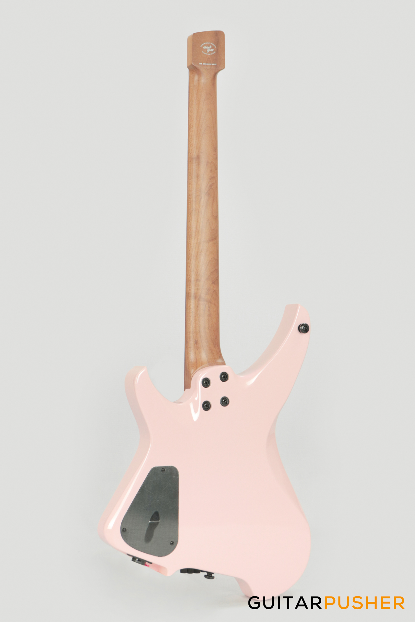 Aguda Musicboy Headless Electric Guitar Alder Body Roasted Maple Fretboard - Shell Pink