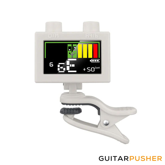Cherub WST-570Li Rechargeable Clip-On Guitar Tuner w/ Auto-Power Off Feature - White
