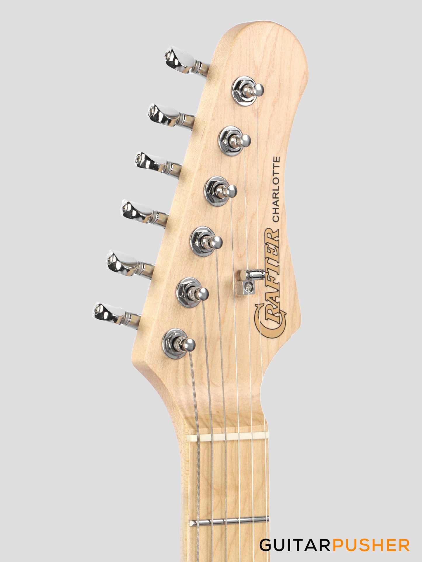 Crafter Guitars Charlotte S MP OW, S-Style HSS Electric Guitar, Roasted Maple Neck/Roasted Maple Fingerboard, w/ Gig Bag - Olympic White