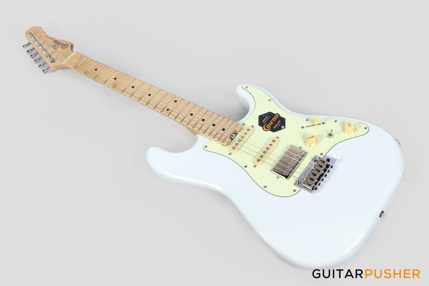 Crafter Guitars Charlotte S MP OW, S-Style HSS Electric Guitar, Roasted Maple Neck/Roasted Maple Fingerboard, w/ Gig Bag - Olympic White