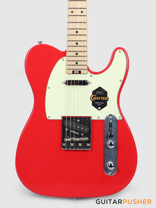 Crafter Guitars Charlotte T MP VR, T-Style Electric Guitar, Roasted Maple Neck/Roasted Maple Fingerboard, w/ Gig Bag - Vintage Red
