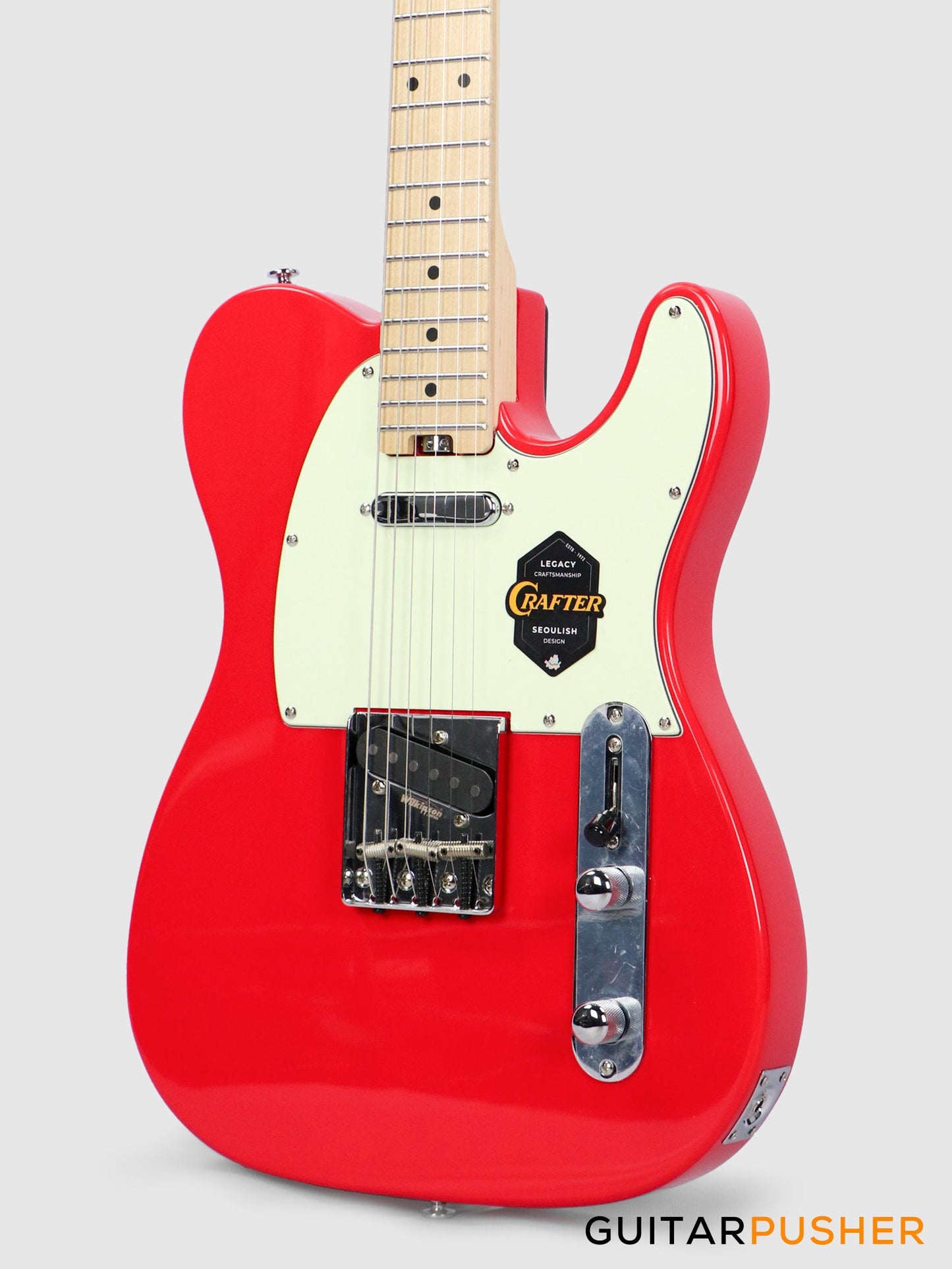 Crafter Guitars Charlotte T MP VR, T-Style Electric Guitar, Roasted Maple Neck/Roasted Maple Fingerboard, w/ Gig Bag - Vintage Red