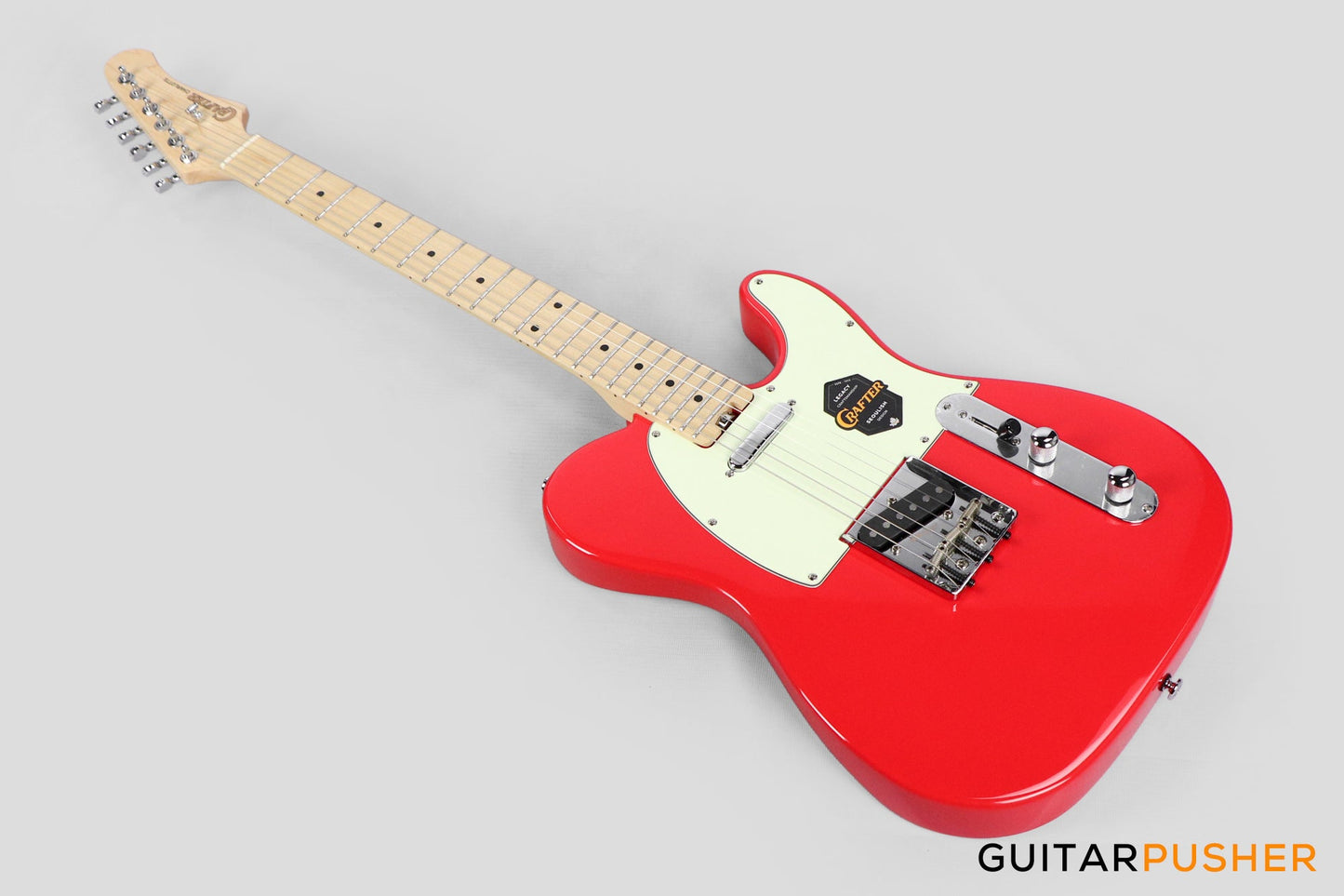 Crafter Guitars Charlotte T MP VR, T-Style Electric Guitar, Roasted Maple Neck/Roasted Maple Fingerboard, w/ Gig Bag - Vintage Red