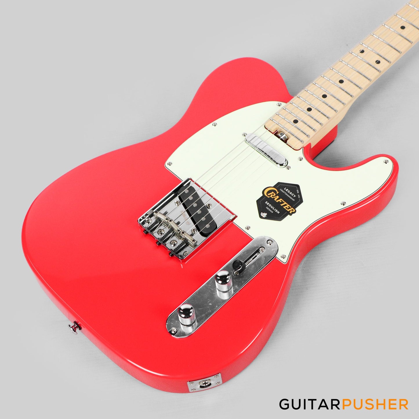 Crafter Guitars Charlotte T MP VR, T-Style Electric Guitar, Roasted Maple Neck/Roasted Maple Fingerboard, w/ Gig Bag - Vintage Red