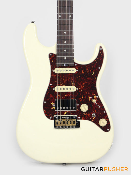 Crafter Guitars Crema S VVS RS MW, S-Style HSS Electric Guitar, Roasted Maple Neck/Rosewood Fingerboard, w/ Gig Bag - Malty White