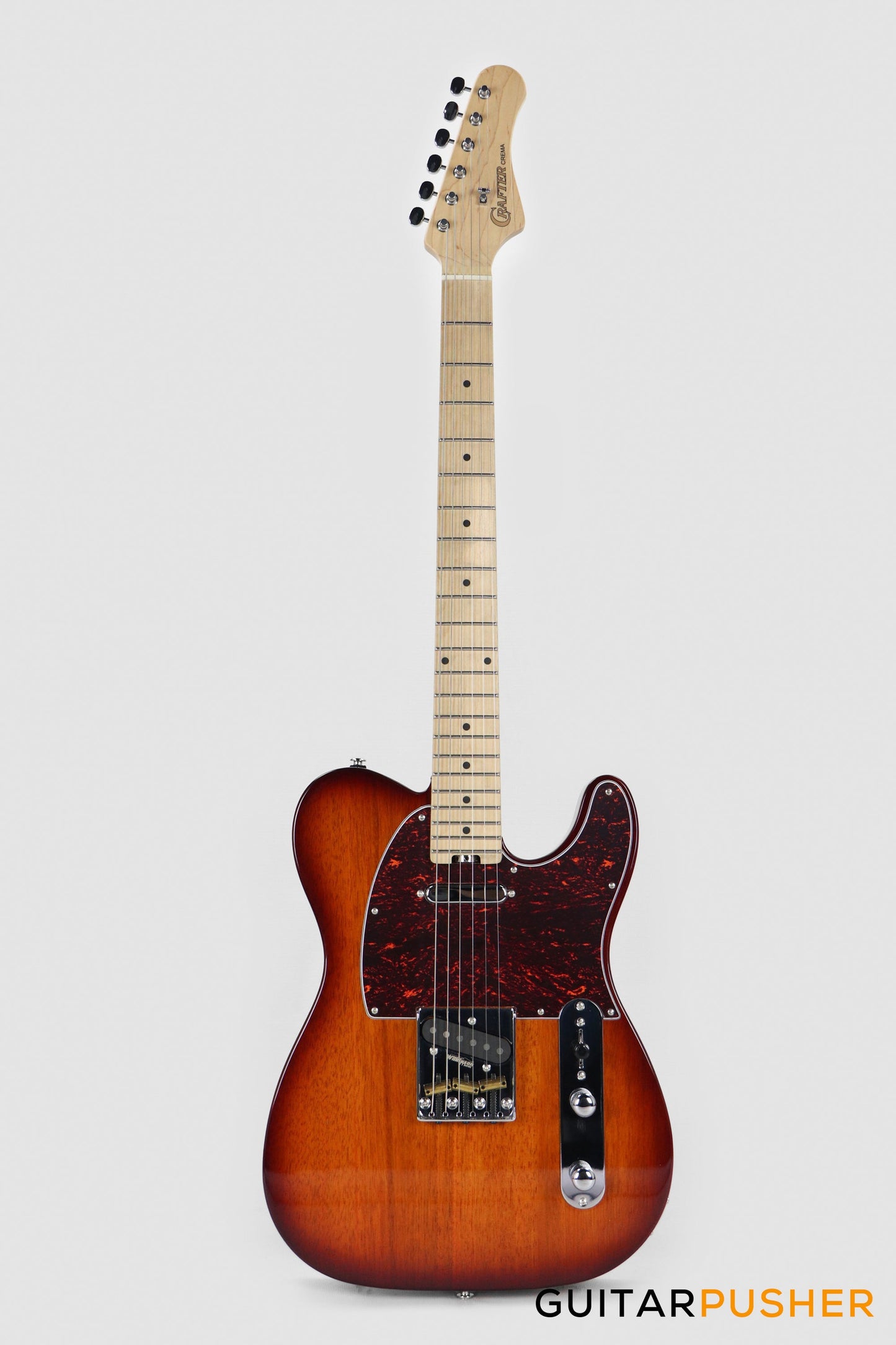 Crafter Guitars Crema T MP TS, T-Style Electric Guitar, Maple Neck/Maple Fingerboard, w/ Gig Bag - Tobacco Sunburst