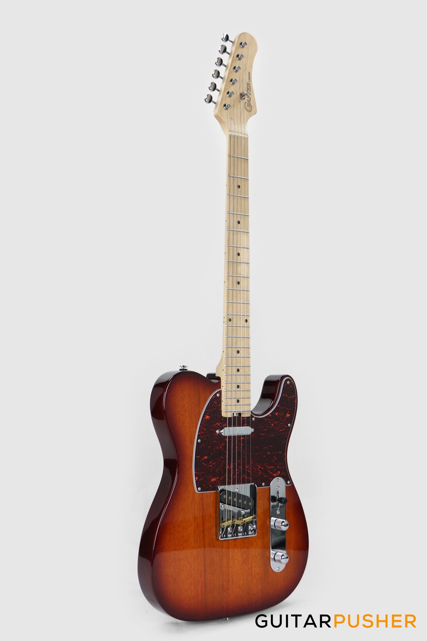 Crafter Guitars Crema T MP TS, T-Style Electric Guitar, Maple Neck/Maple Fingerboard, w/ Gig Bag - Tobacco Sunburst