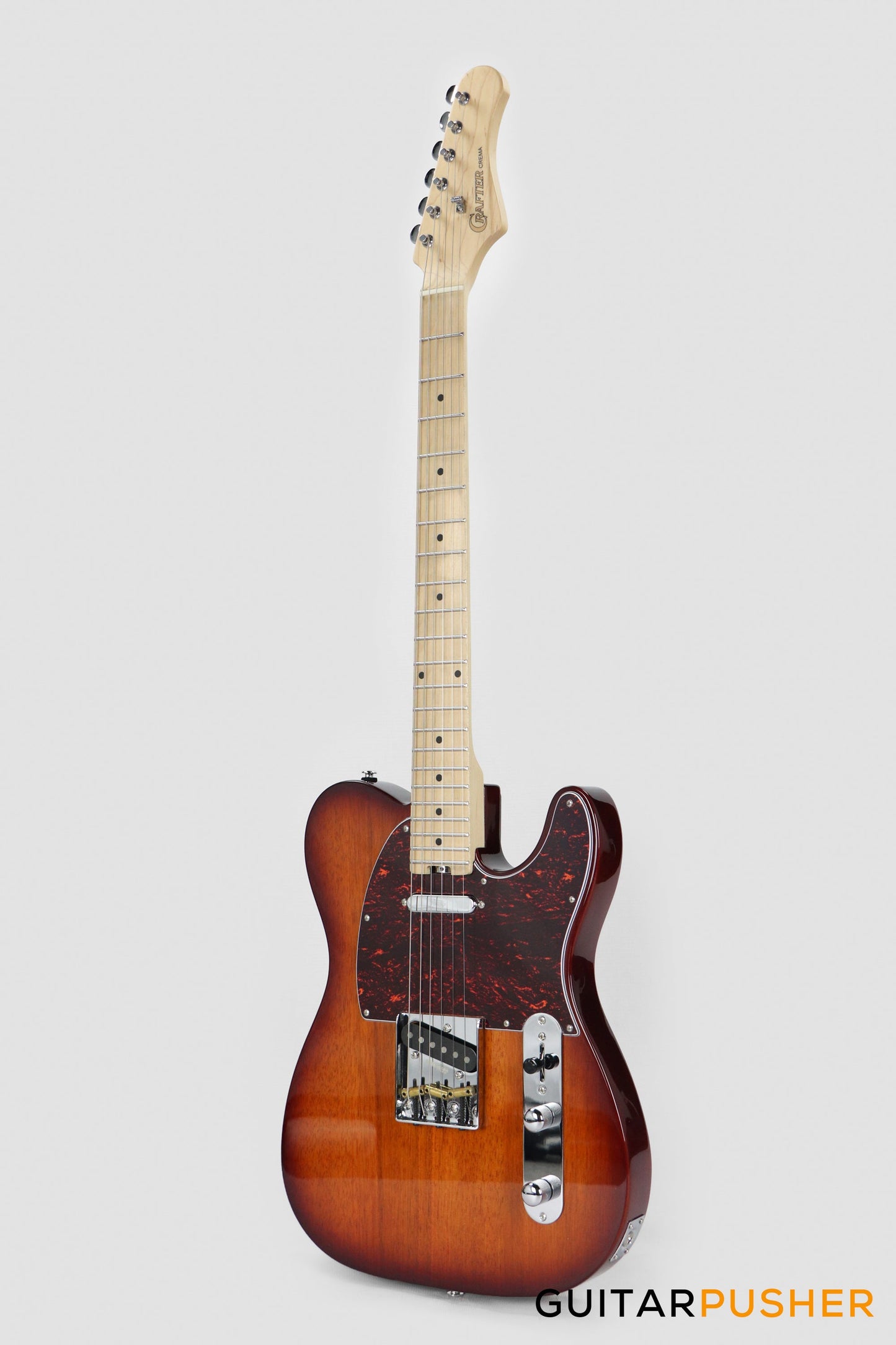 Crafter Guitars Crema T MP TS, T-Style Electric Guitar, Maple Neck/Maple Fingerboard, w/ Gig Bag - Tobacco Sunburst