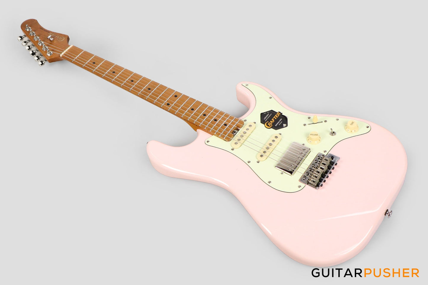 Crafter Guitars Modern Sera S VVS MP SP, S-Style Electric Guitar, Roasted Maple Neck/Roasted Maple Fingerboard, w/ Gig Bag - Seoul Pink