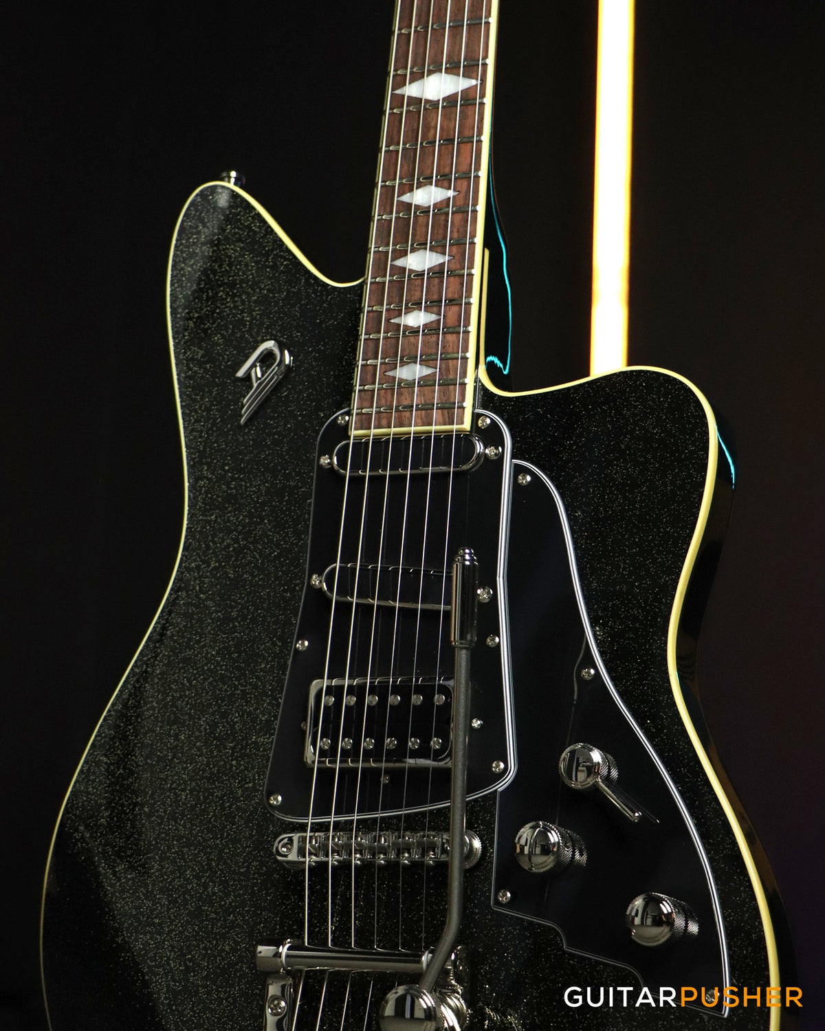Duesenberg Guitars Paloma Electric Guitar (Black Sparkle) w/ Padded Gigbag