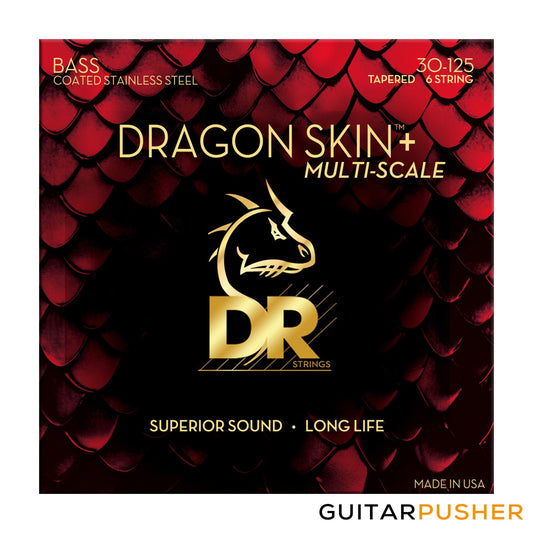 DR DBSM6-30 Dragon Skin+ 6-String Stainless Steel Medium Multi-Scale Bass Strings 30-125 (30 45 65 85 105 125)