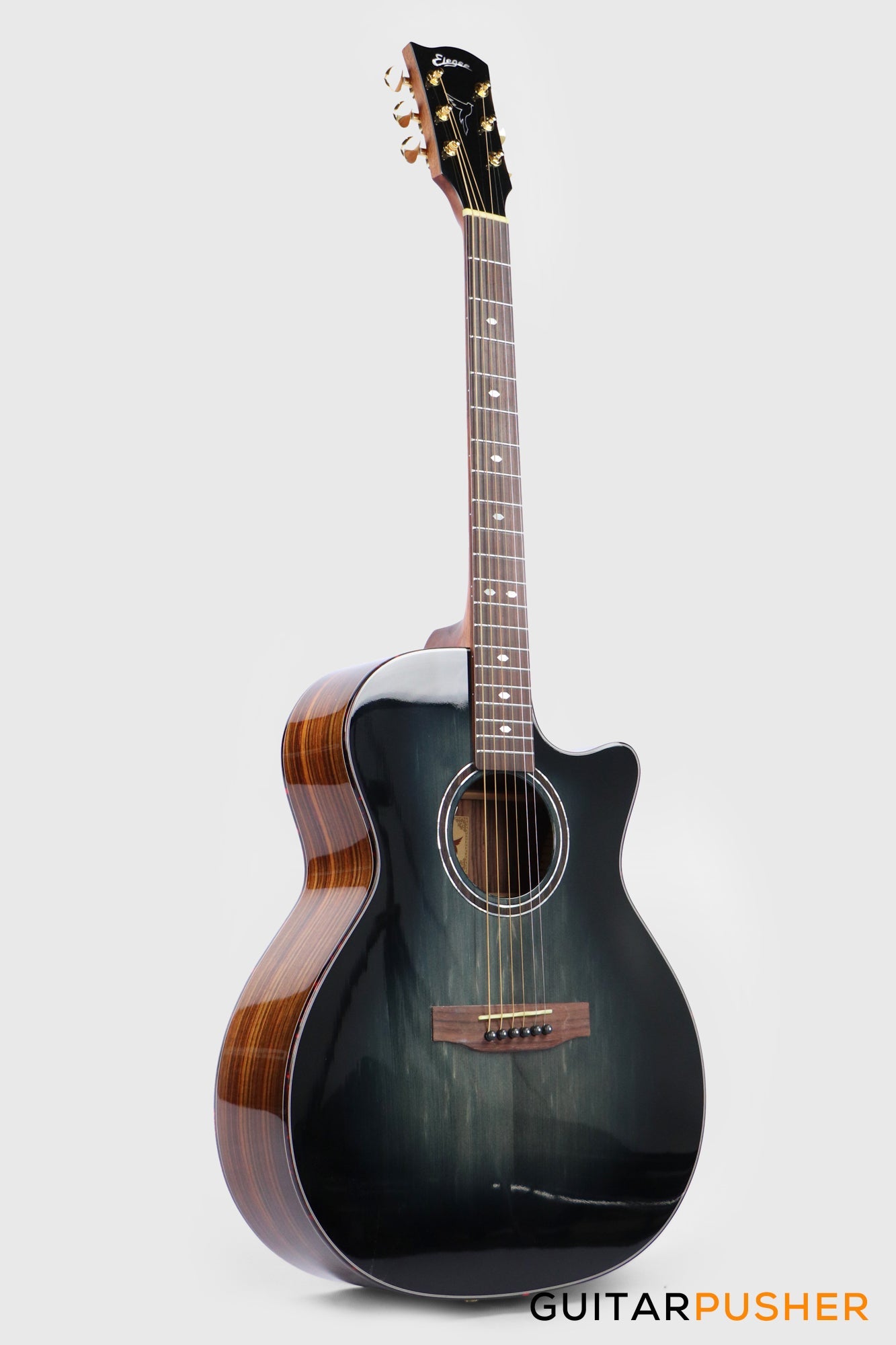 Elegee Adarna Solid Sitka Spruce Top Grand Auditorium Acoustic-Electric Guitar with Dual Pickup System - Blackburst