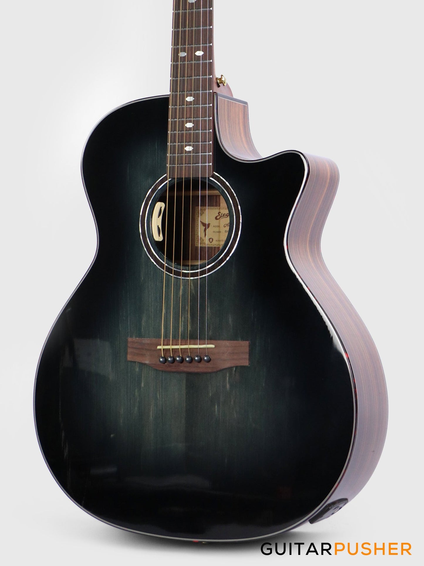 Elegee Adarna Solid Sitka Spruce Top Grand Auditorium Acoustic-Electric Guitar with Dual Pickup System - Blackburst
