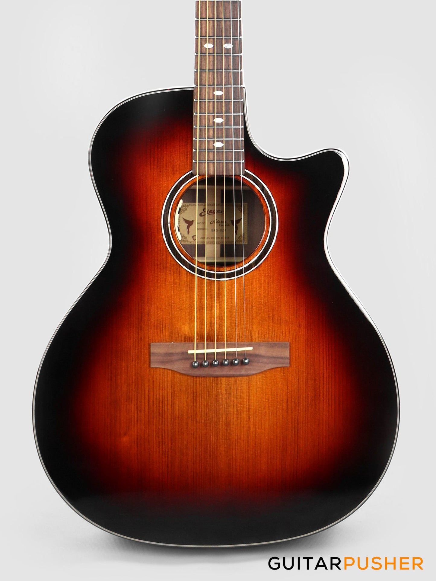 Elegee Adarna Solid Sitka Spruce Top Grand Auditorium Acoustic-Electric Guitar with Dual Pickup System - Sunburst