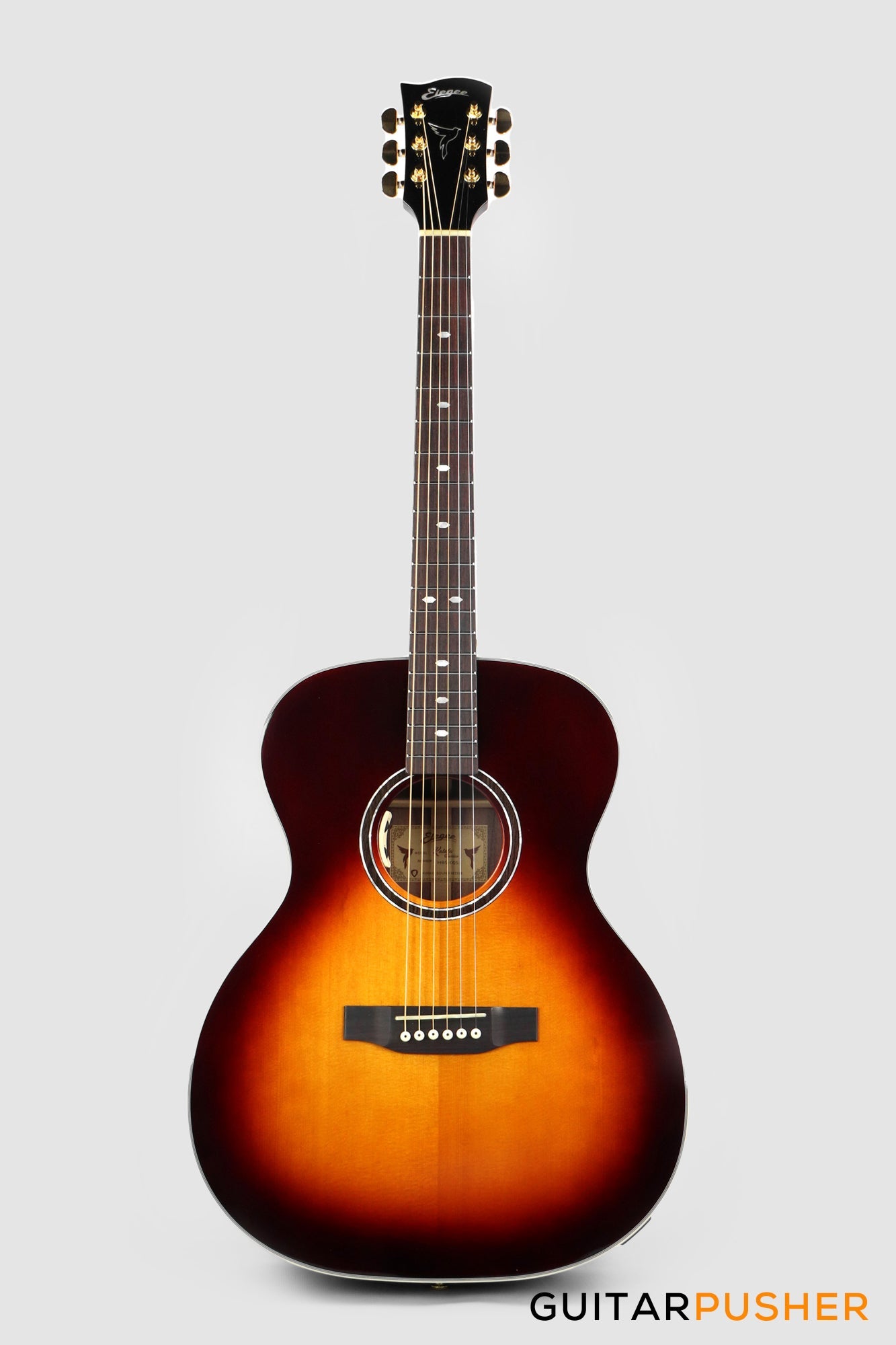 Elegee Katala Solid Sitka Spruce Top  OM Acoustic-Electric Guitar with Dual Pickup System - Honeyburst