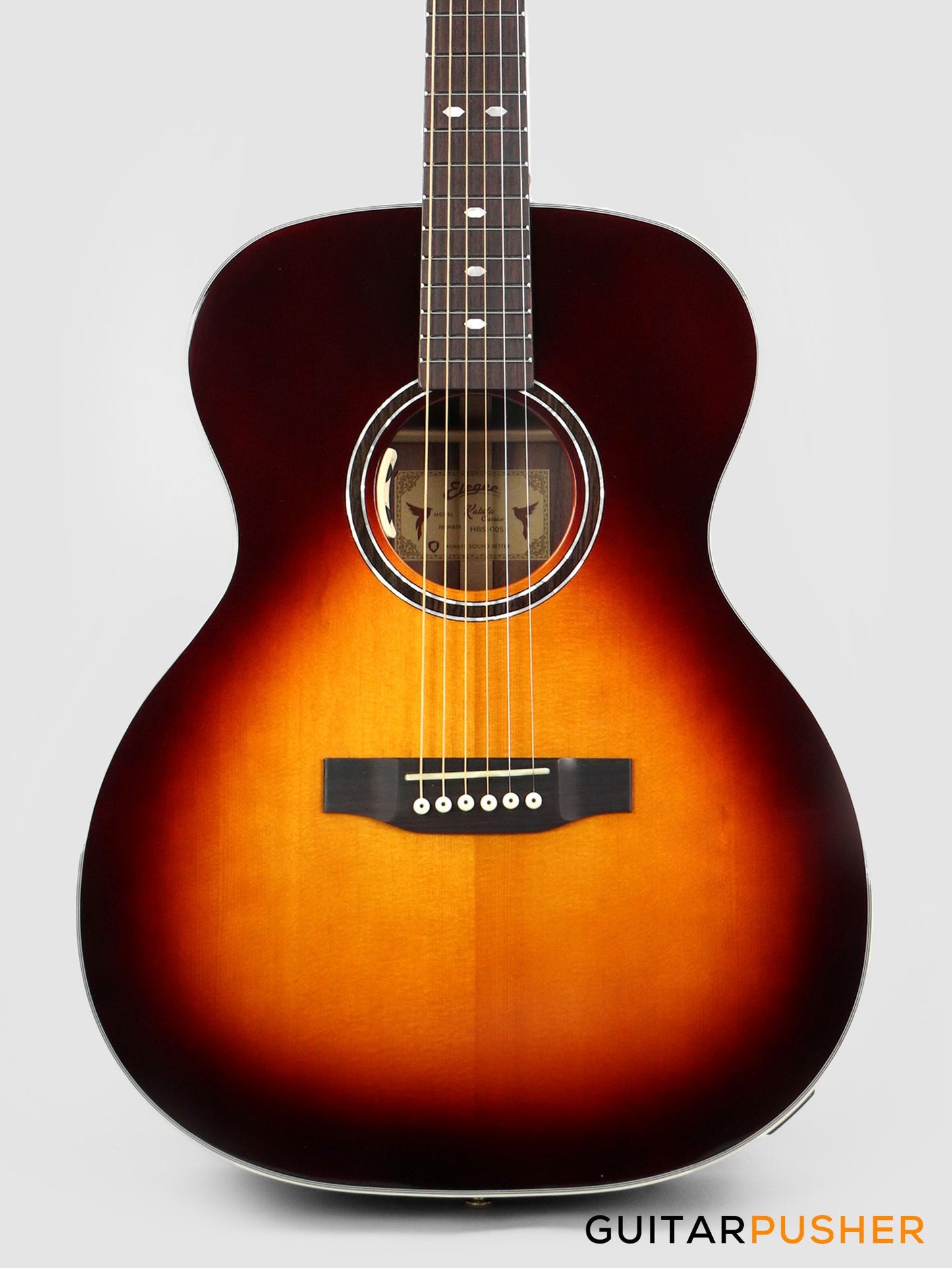 Elegee Katala Solid Sitka Spruce Top  OM Acoustic-Electric Guitar with Dual Pickup System - Honeyburst