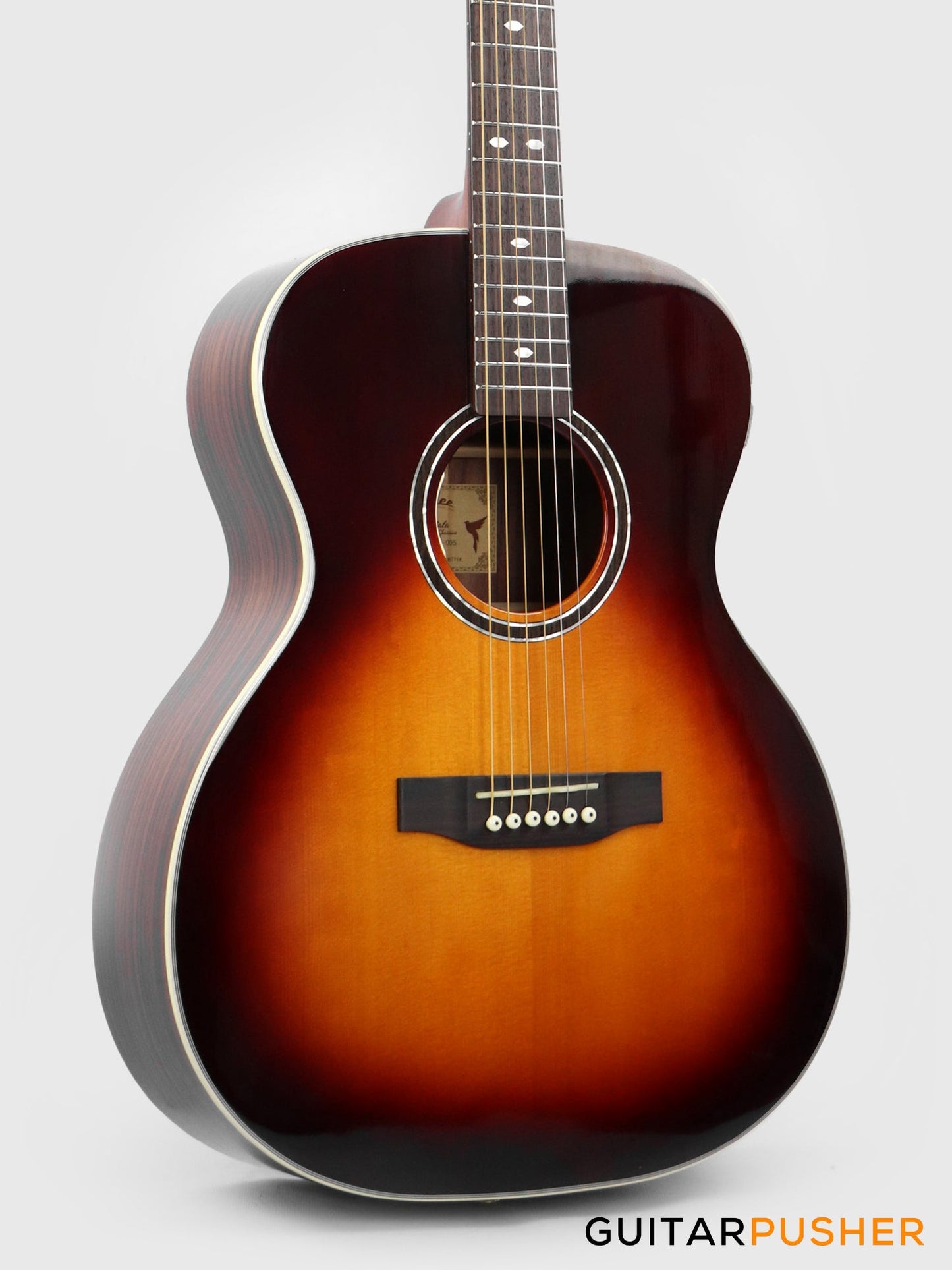 Elegee Katala Solid Sitka Spruce Top  OM Acoustic-Electric Guitar with Dual Pickup System - Honeyburst