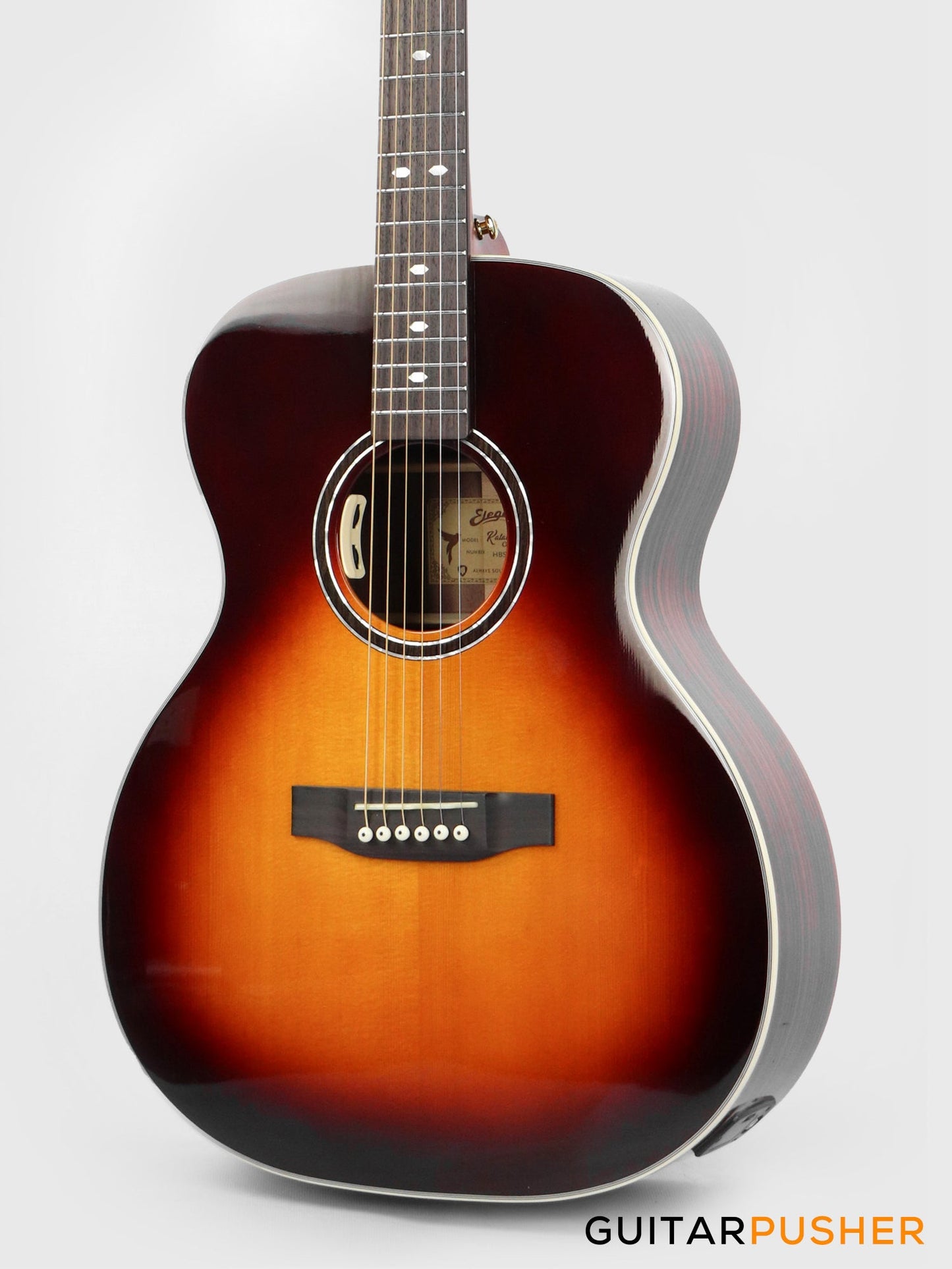 Elegee Katala Solid Sitka Spruce Top  OM Acoustic-Electric Guitar with Dual Pickup System - Honeyburst