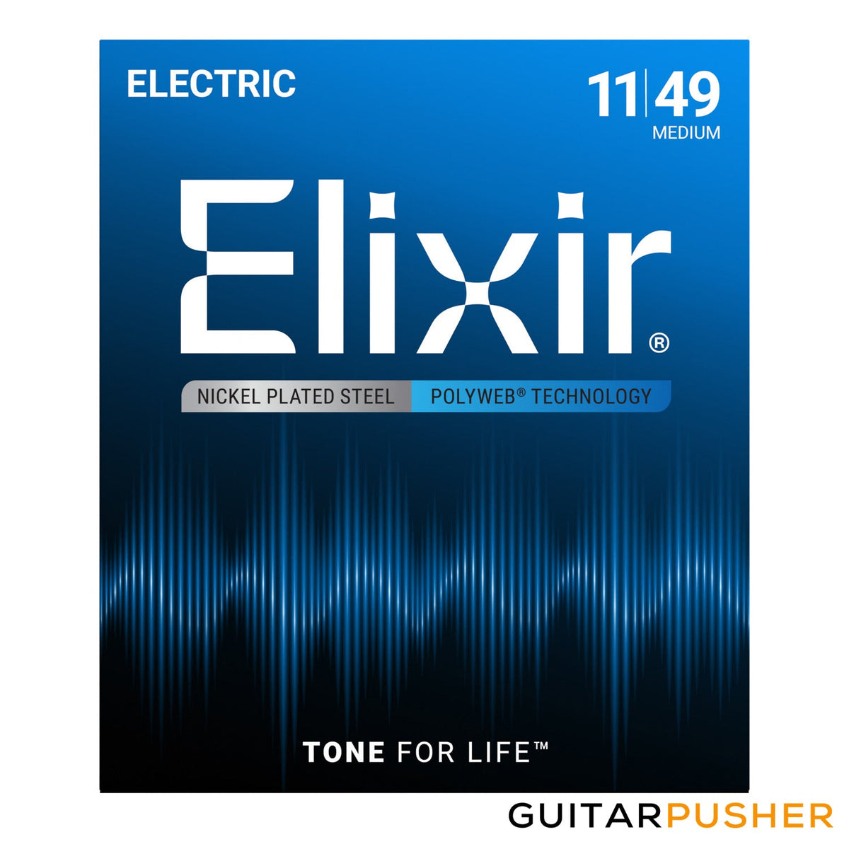 Elixir Electric Nickel Plated Steel Standard Gauge Electric Guitar Strings with POLYWEB Coating