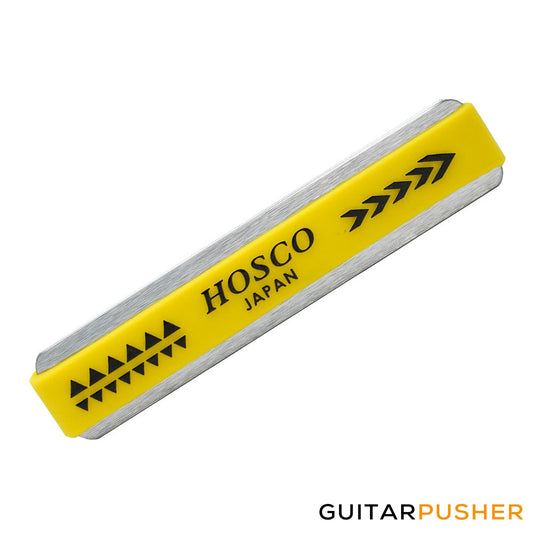 Hosco H-FF2HC Hard Chrome Coated Compact Fret Crown File for Stainless Steel Frets - Medium (R=2mm) w/ Yellow Rubber Grip