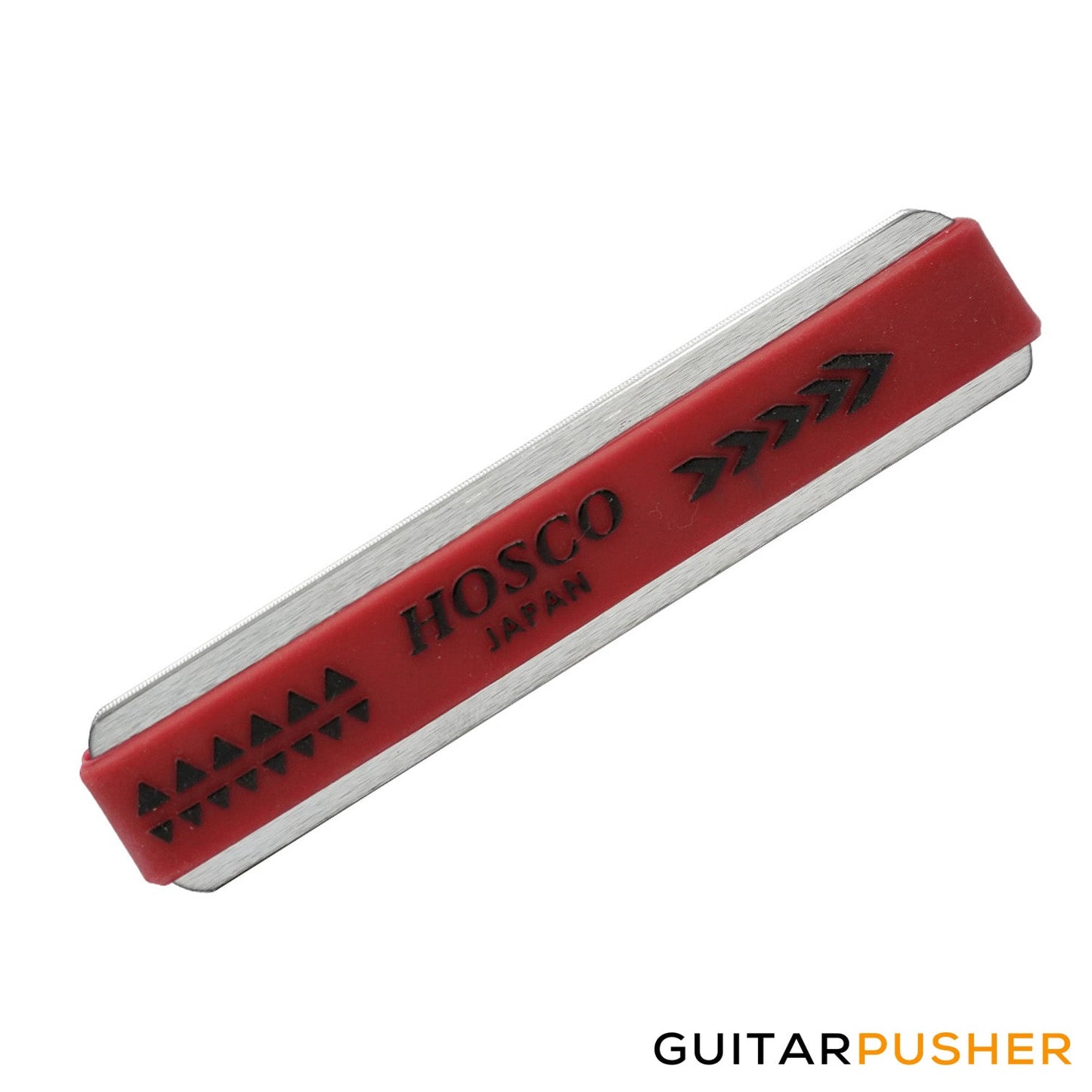 Hosco H-FF3HC Hard Chrome Coated Compact Fret Crown File for Stainless Steel Frets - Large (R=3mm) w/ Red Rubber Grip