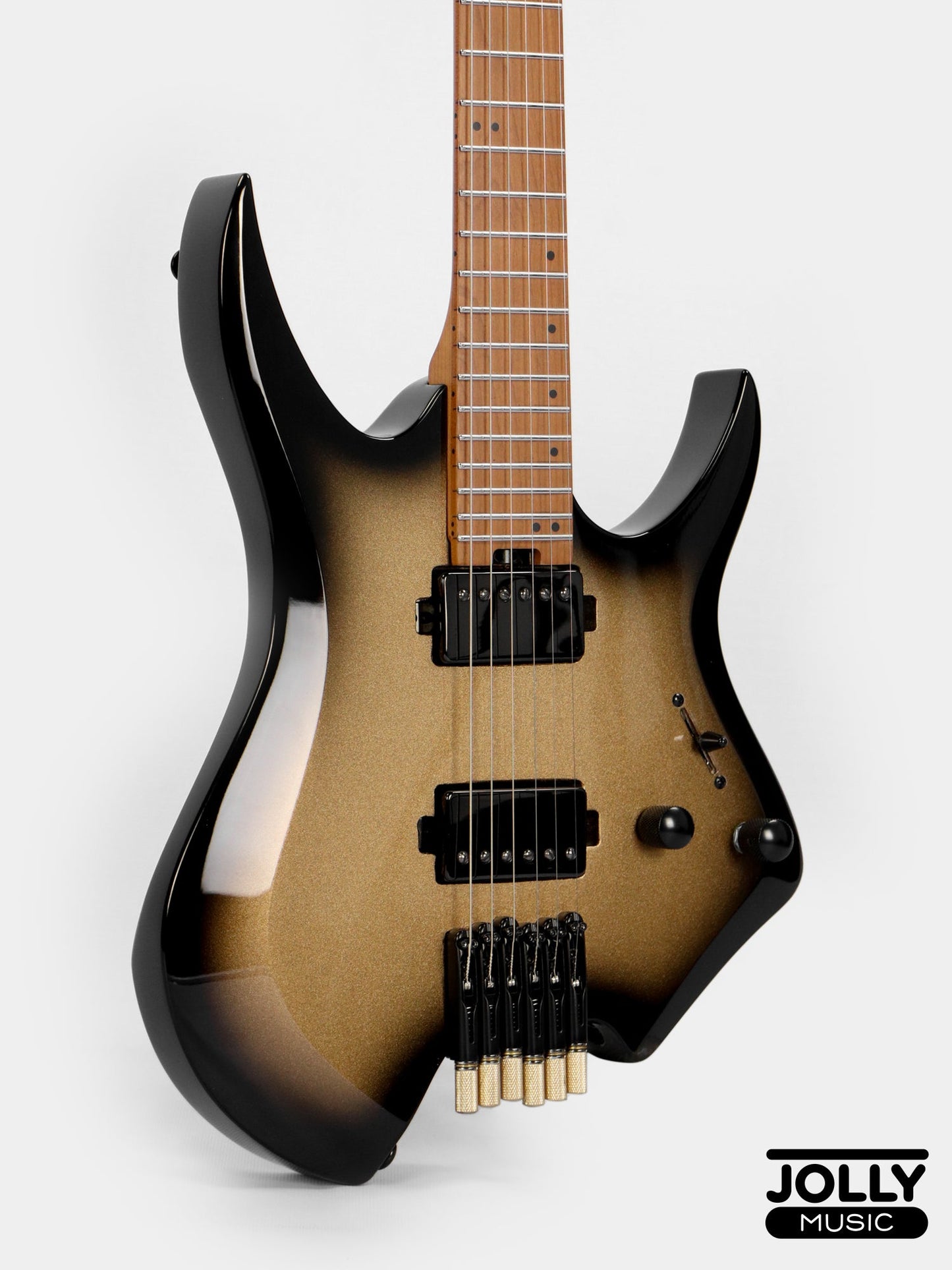 JCraft Aeon Headless Electric Guitar Fixed Bridge Stainless HEF-3 - Gold Burst Fade