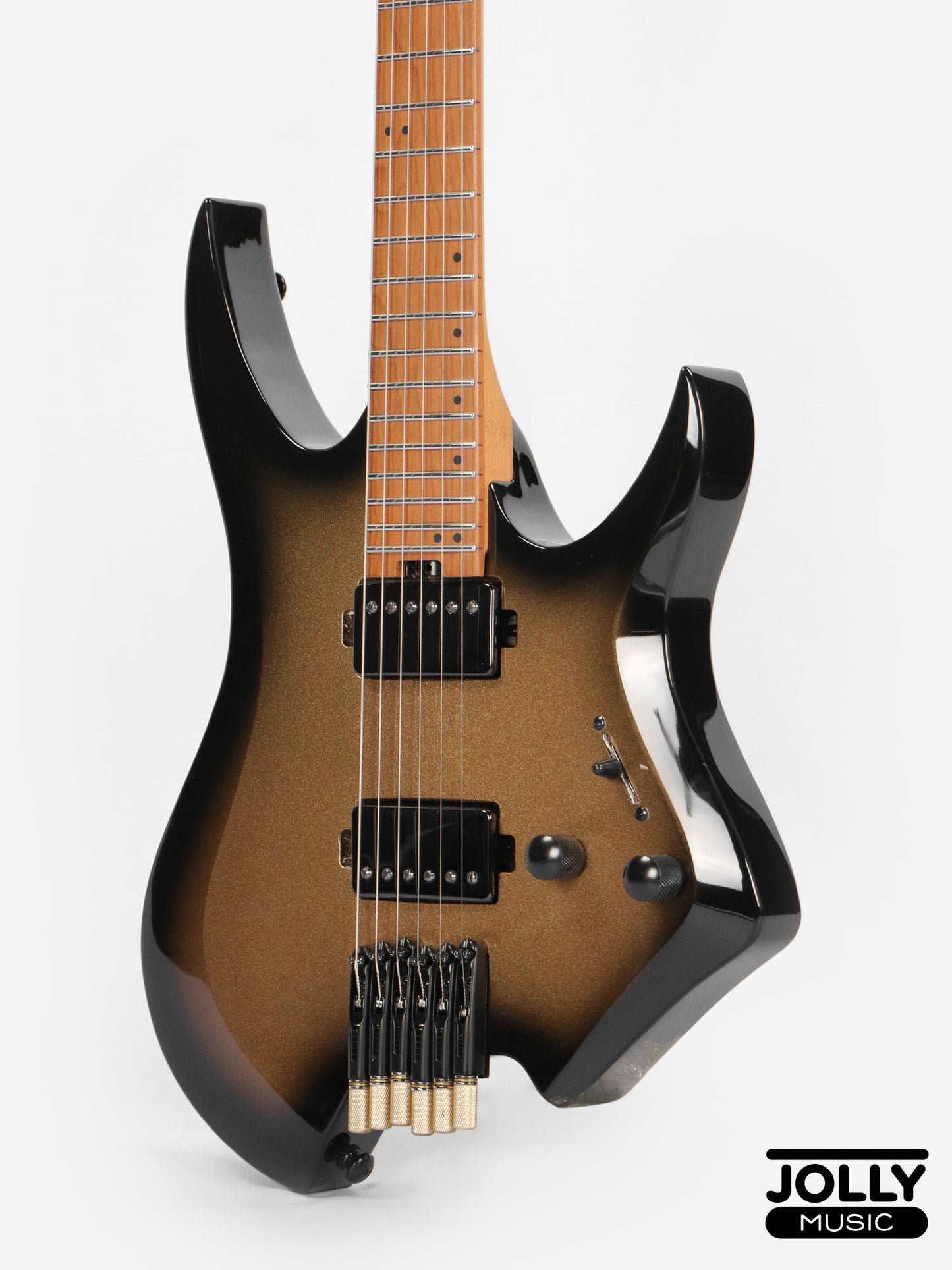 JCraft Aeon Headless Electric Guitar Fixed Bridge Stainless HEF-3 - Gold Burst Fade