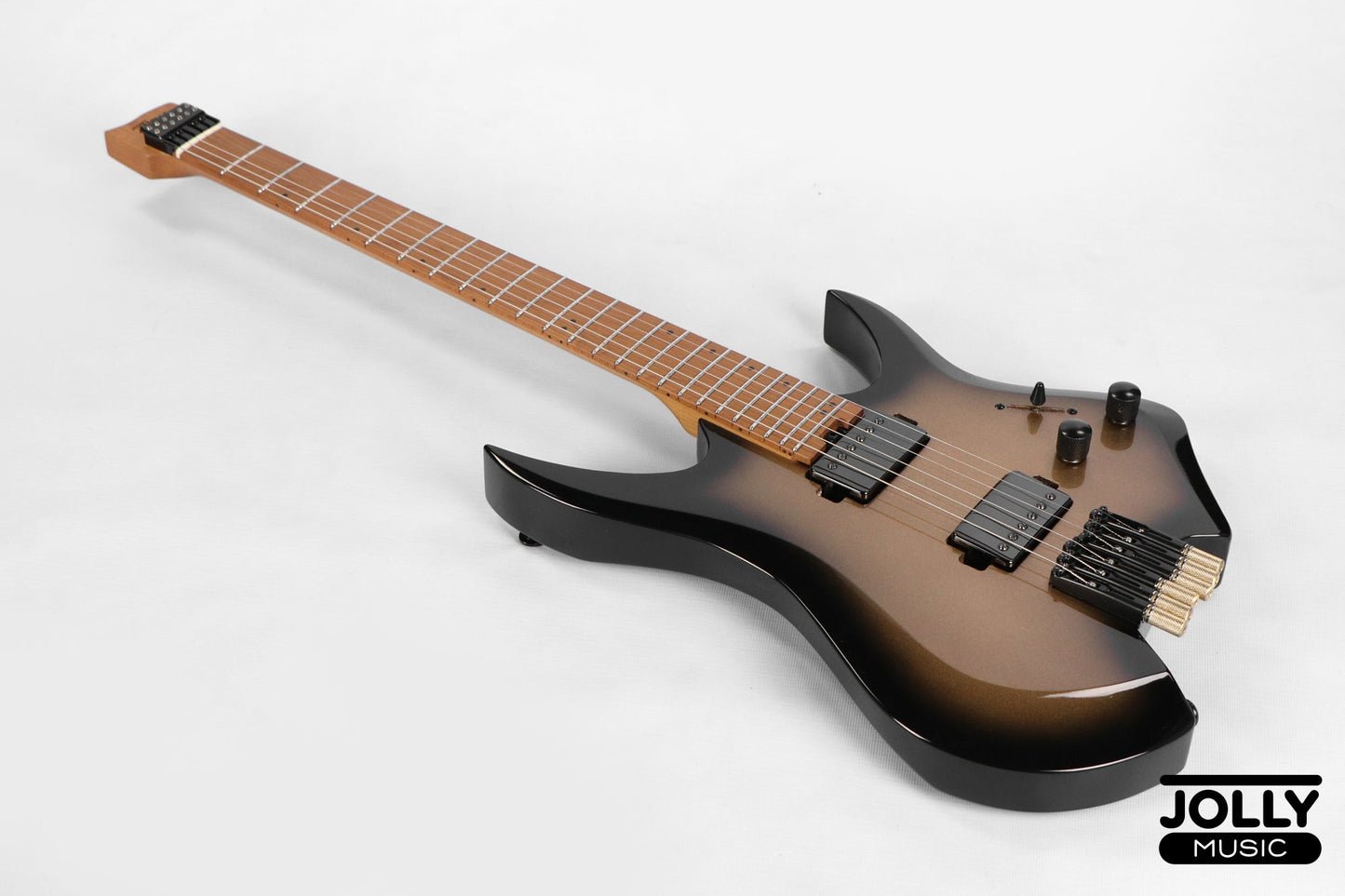 JCraft Aeon Headless Electric Guitar Fixed Bridge Stainless HEF-3 - Gold Burst Fade