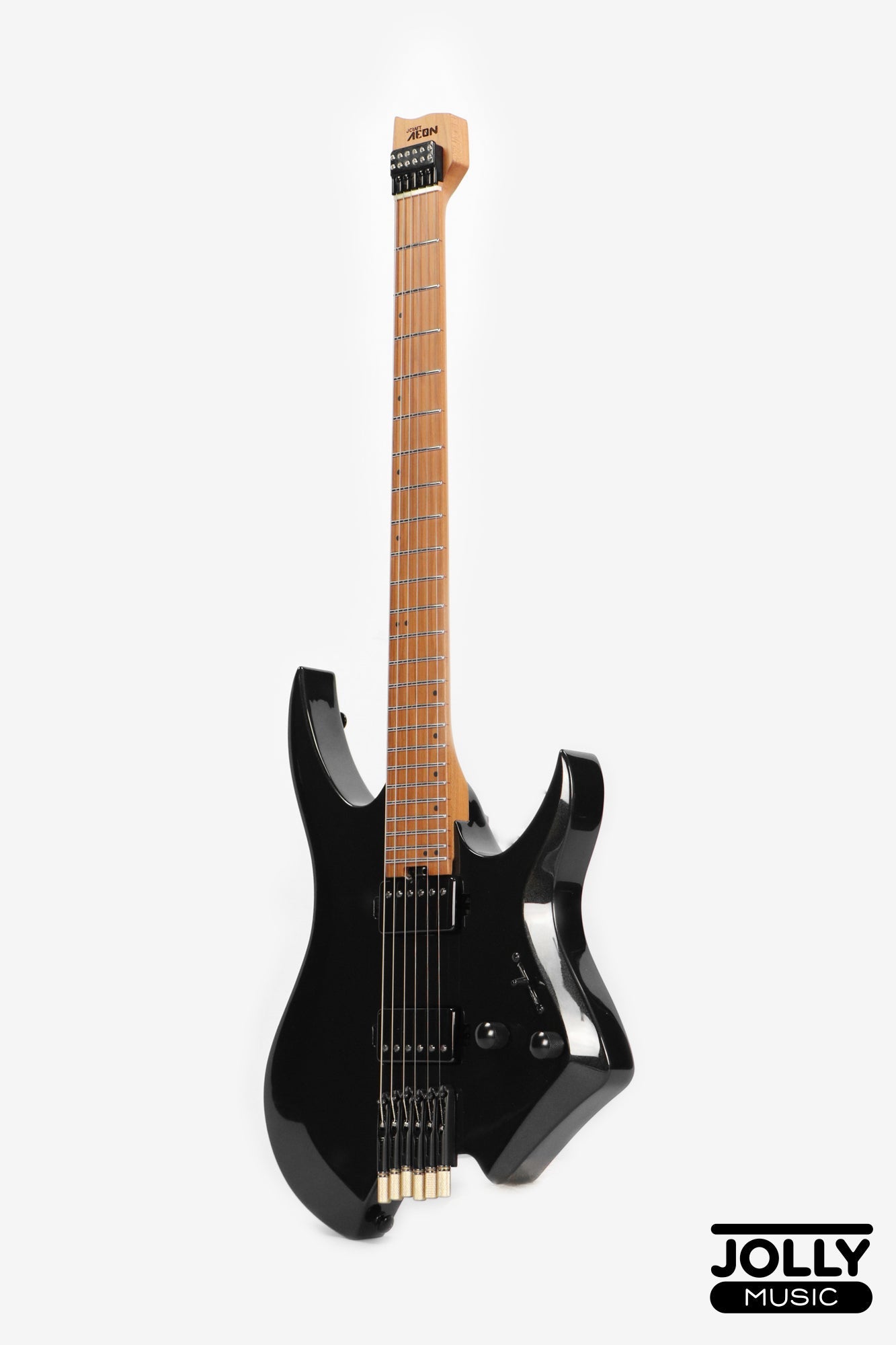 JCraft Aeon Headless Electric Guitar Fixed Bridge Stainless HEF-3 - Metallic Black