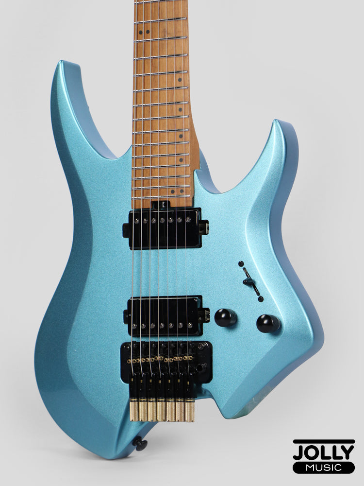 JCraft Aeon Headless 7-Str Trem Electric Guitar HT7-3 - Lake Placid Blue