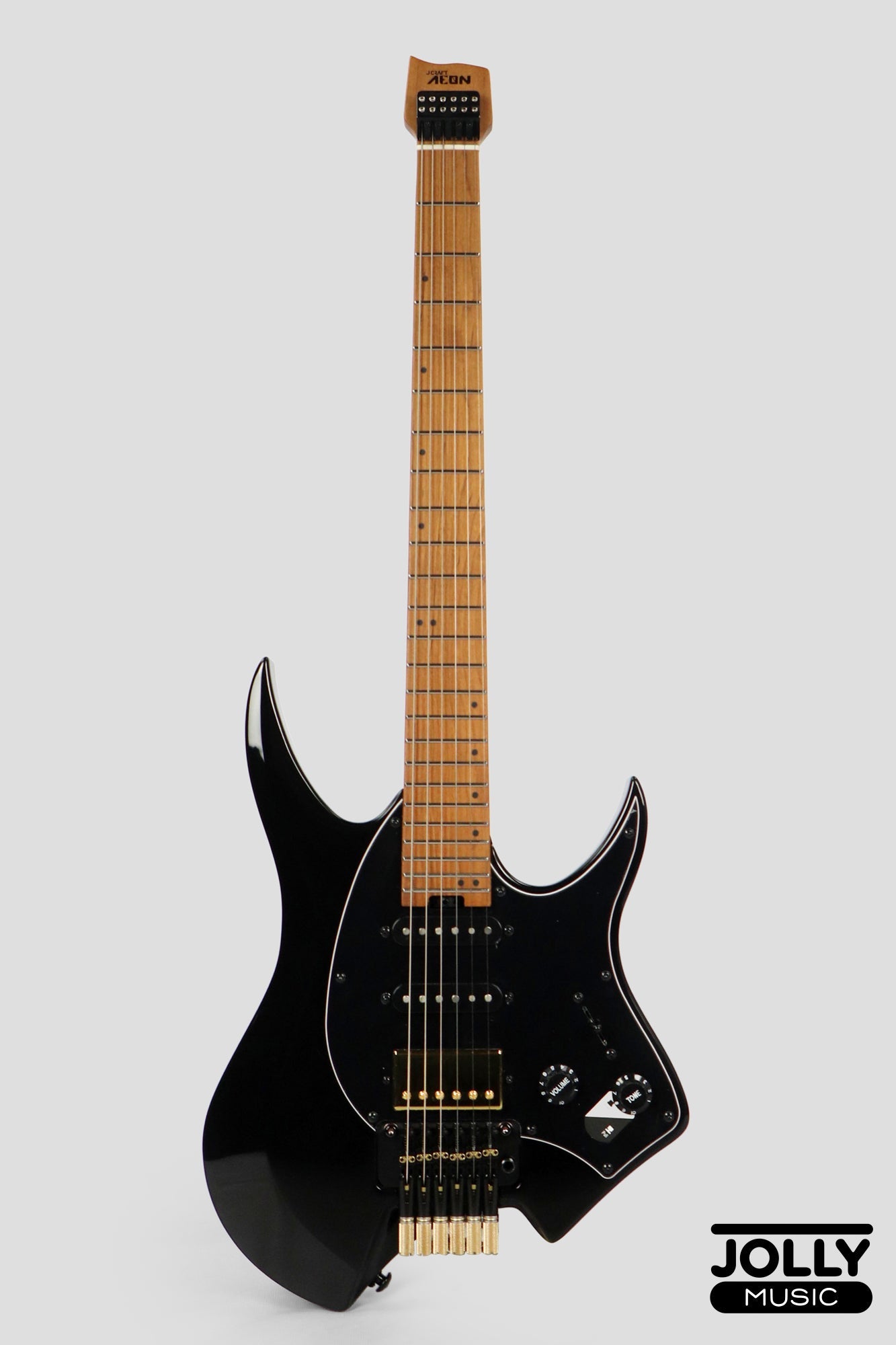 JCraft Aeon Headless Fusion HSS Electric Guitar HTP-3 - Black Gold
