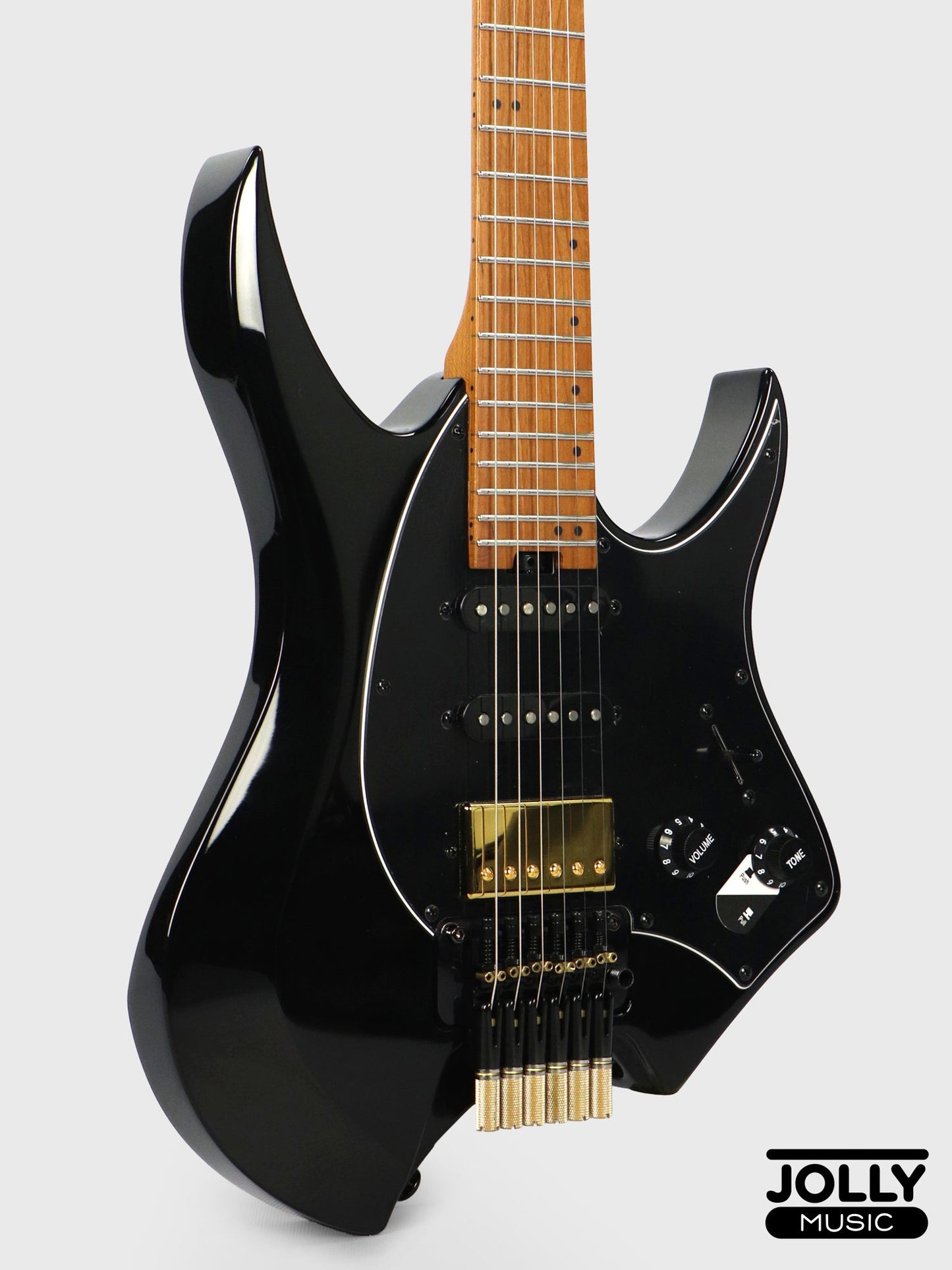 JCraft Aeon Headless Fusion HSS Electric Guitar HTP-3 - Black Gold