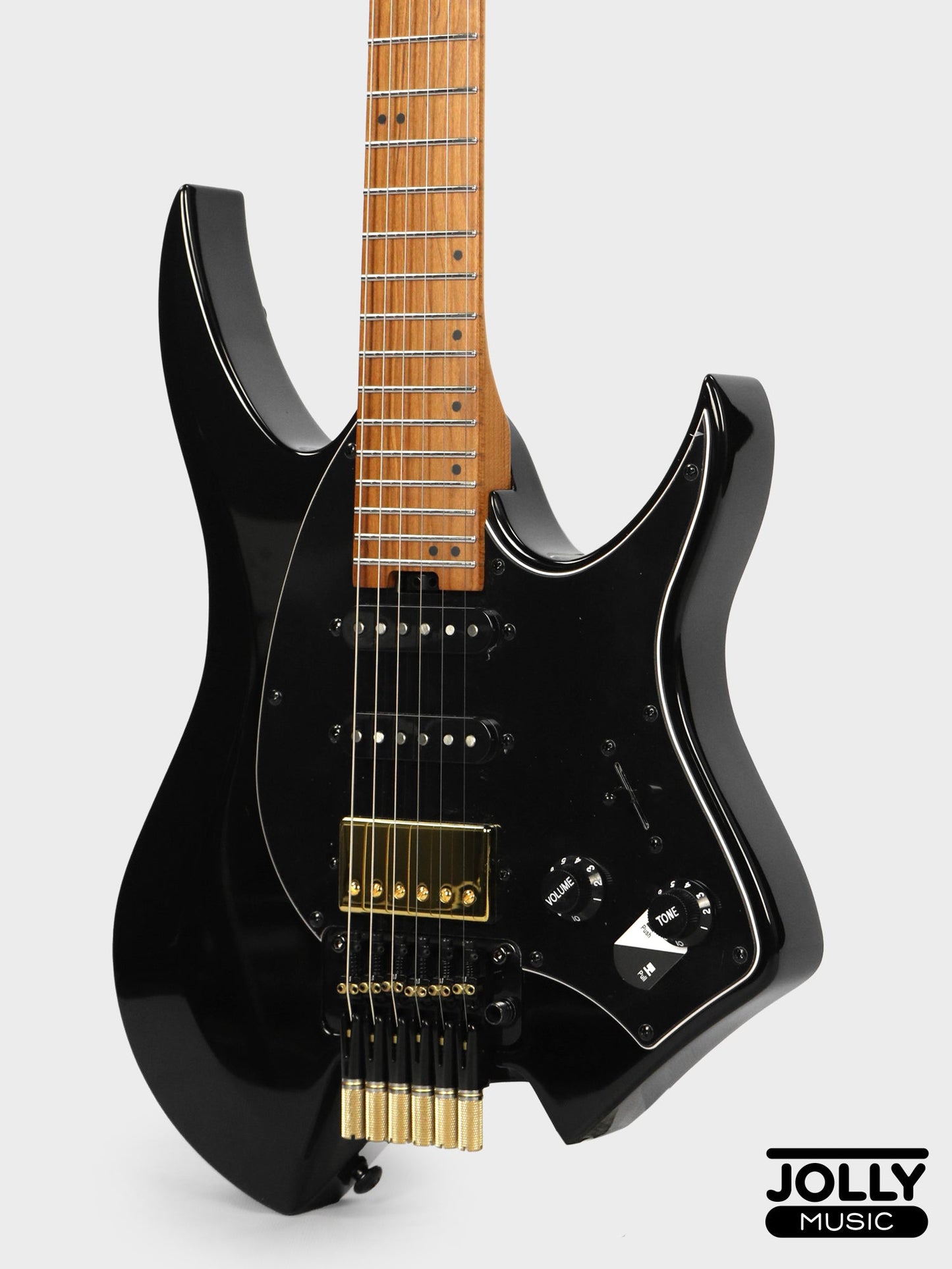 JCraft Aeon Headless Fusion HSS Electric Guitar HTP-3 - Black Gold