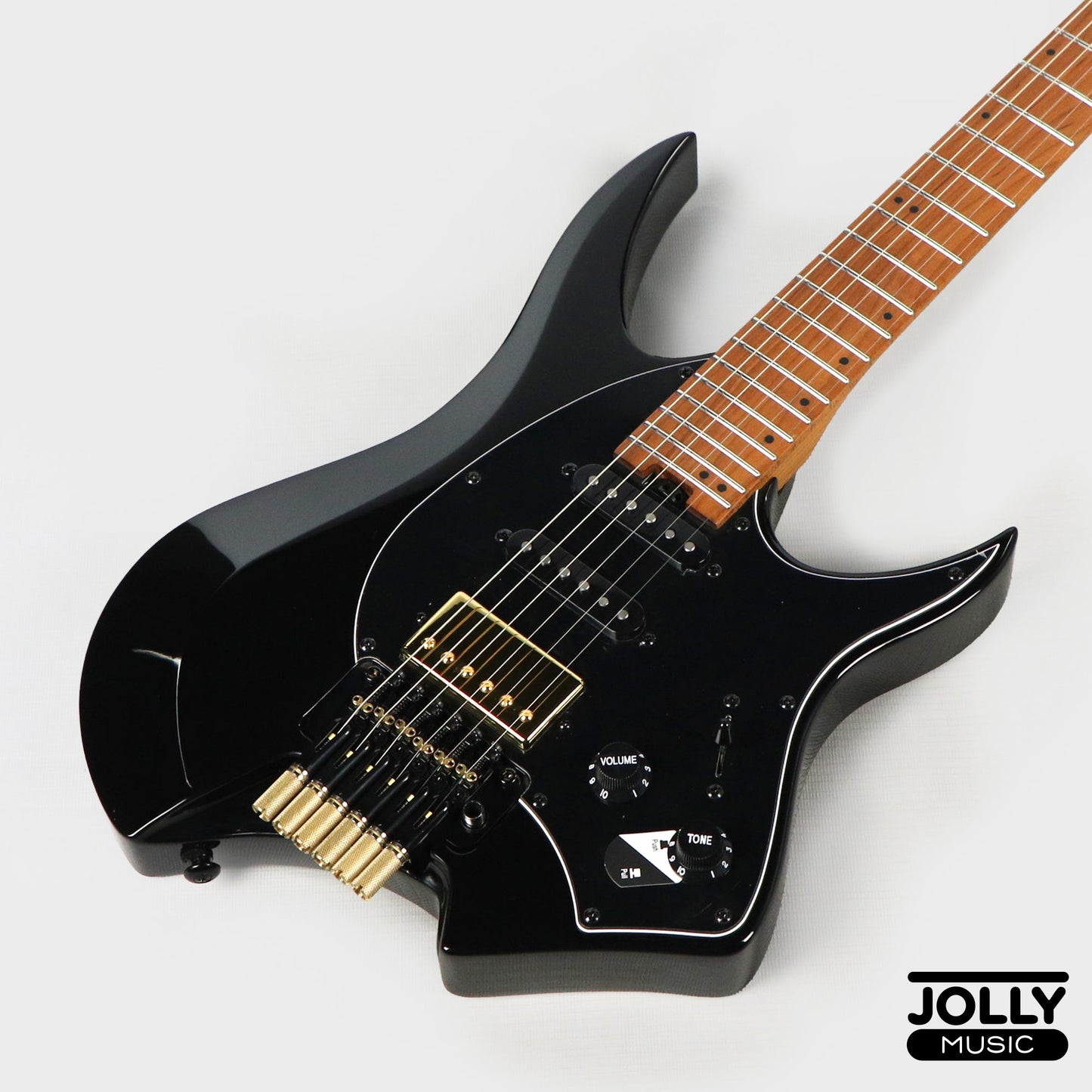 JCraft Aeon Headless Fusion HSS Electric Guitar HTP-3 - Black Gold