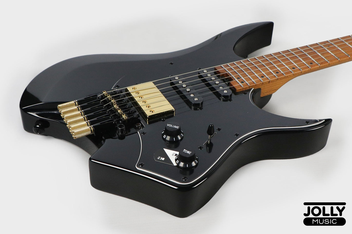 JCraft Aeon Headless Fusion HSS Electric Guitar HTP-3 - Black Gold