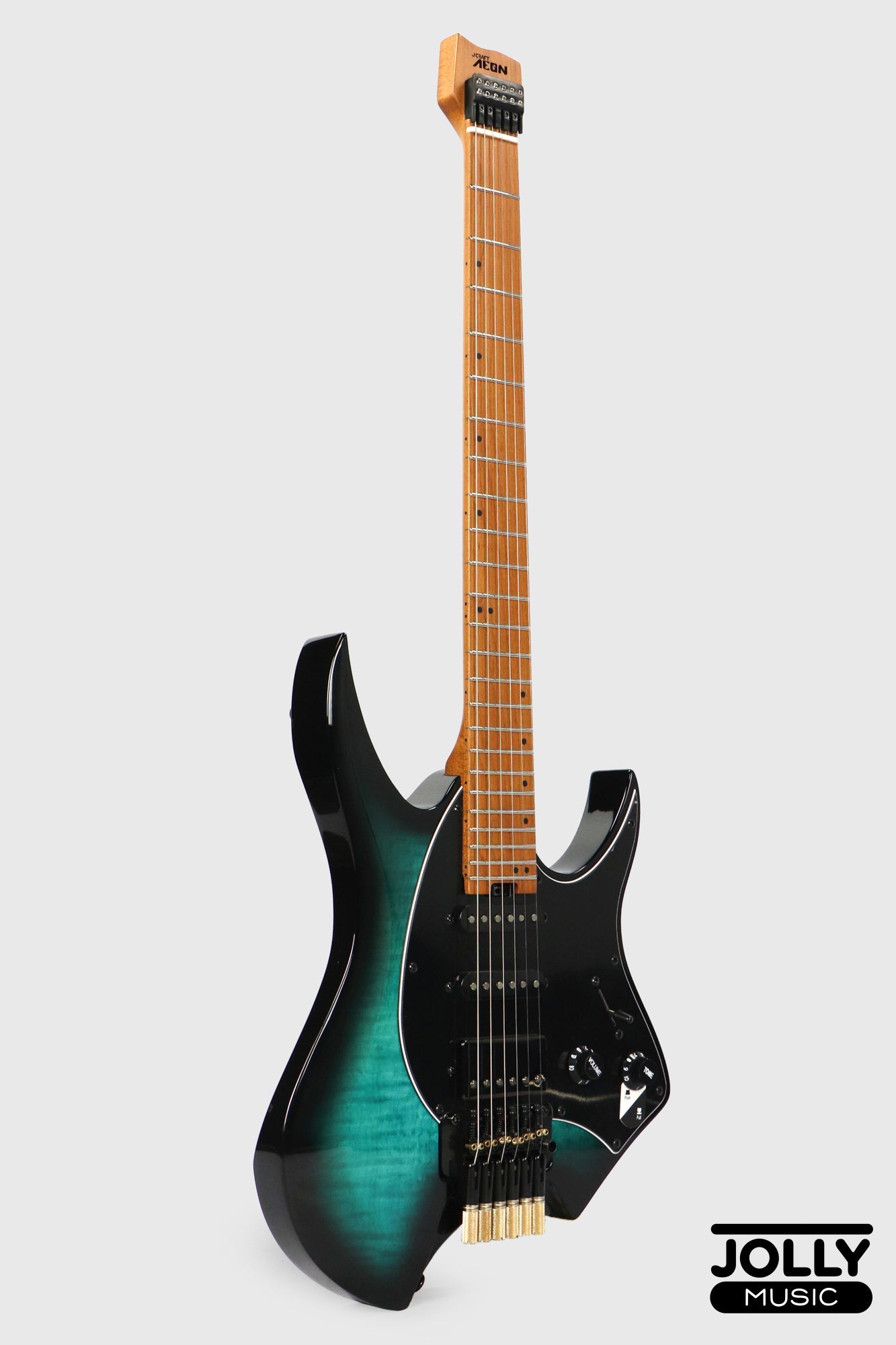 JCraft Aeon Headless Fusion HSS Electric Guitar HTP-3 - Blue Flame (Veneer)