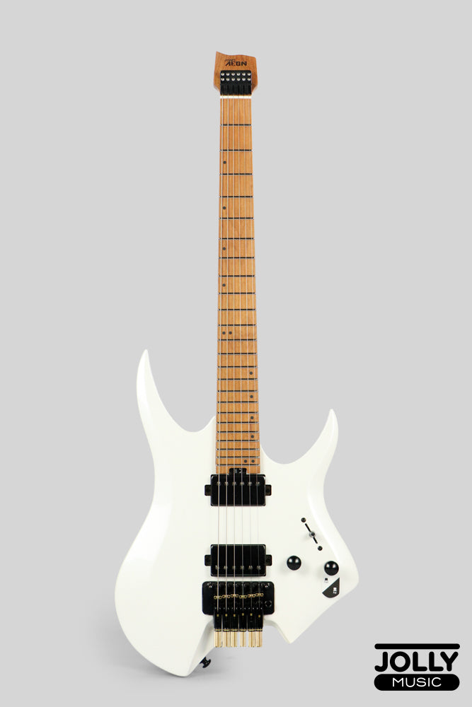 JCraft Aeon Headless Electric Guitar Locking Tremolo Stainless HTR-3 - Pearl White Metallic