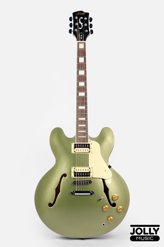 JCraft AR-3 JM Semi-Hollow Electric Guitar - Green