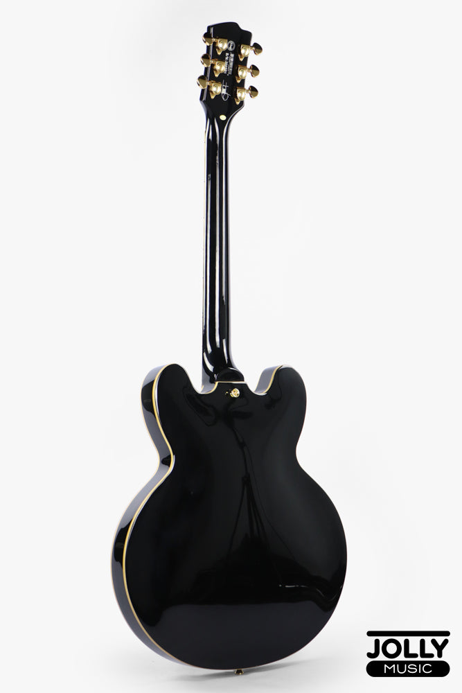 JCraft AR-3 JM Semi-Hollow Electric Guitar - Black Gold LEFT HAND