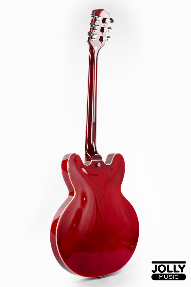 JCraft AR-3 JM Semi-Hollow Electric Guitar - Cherry LEFT HAND