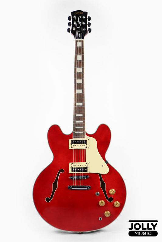 JCraft AR-3 JM Semi-Hollow Electric Guitar - Cherry