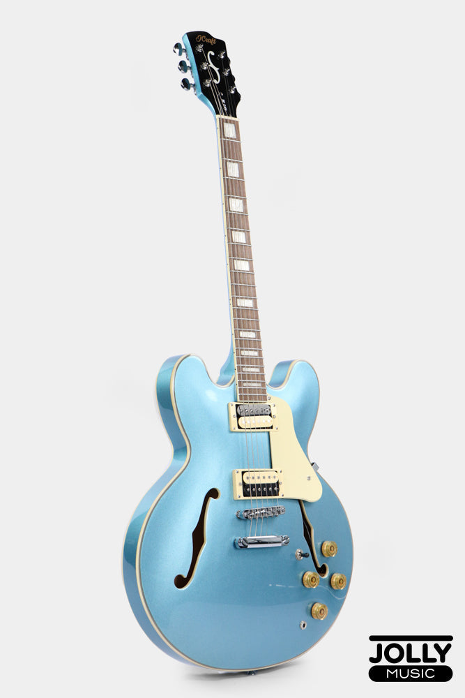 JCraft AR-3 JM Semi-Hollow Electric Guitar - Pelham Blue