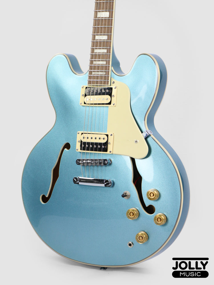 JCraft AR-3 JM Semi-Hollow Electric Guitar - Pelham Blue
