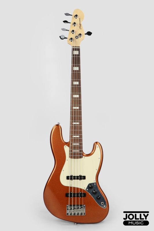 Jcraft JB-2 5-String Electric Bass 2026 - Rosewood / Metallic Gold