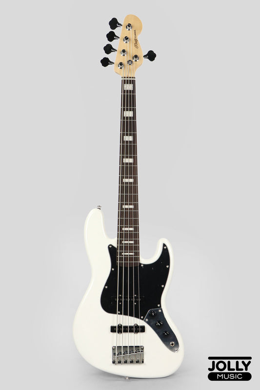 Jcraft JB-2 5-String Electric Bass 2026 - Rosewood / Pearl White