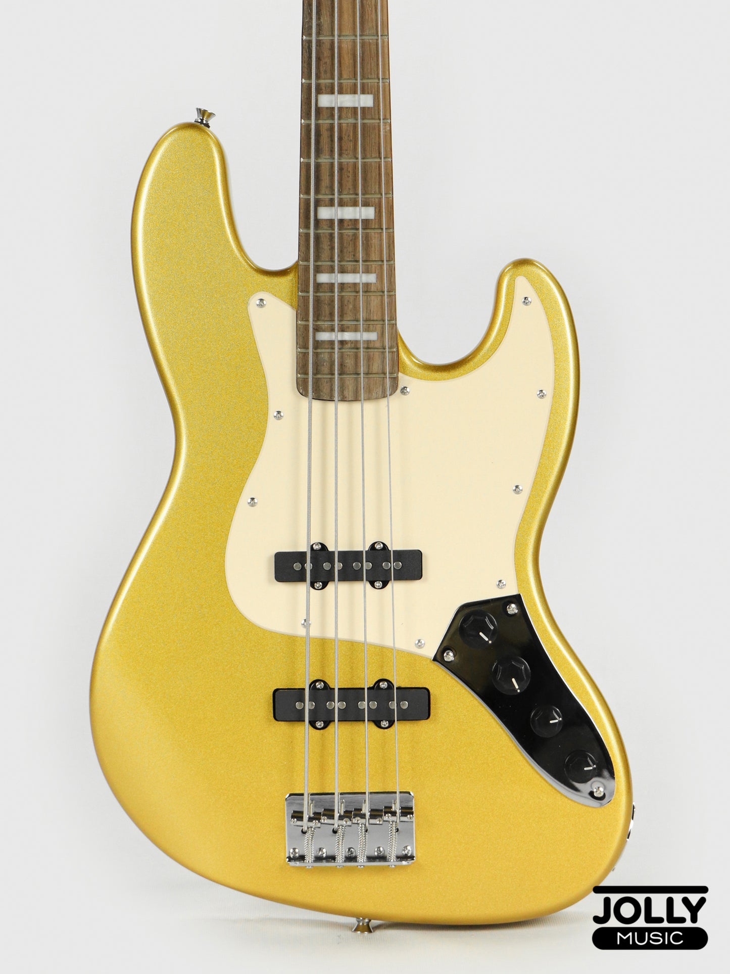 J-Craft JB-2A J-Offset 4-String Bass Guitar - Metallic Gold