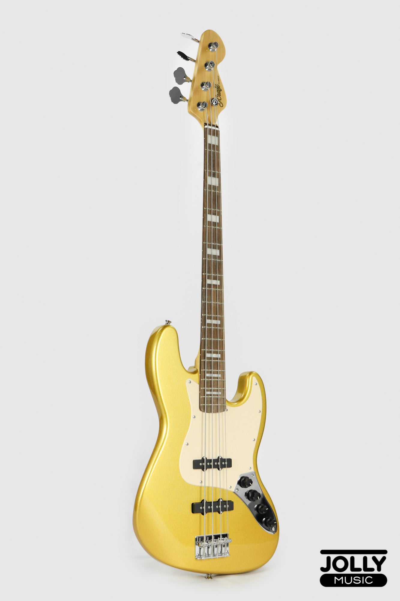 J-Craft JB-2A J-Offset 4-String Bass Guitar - Metallic Gold