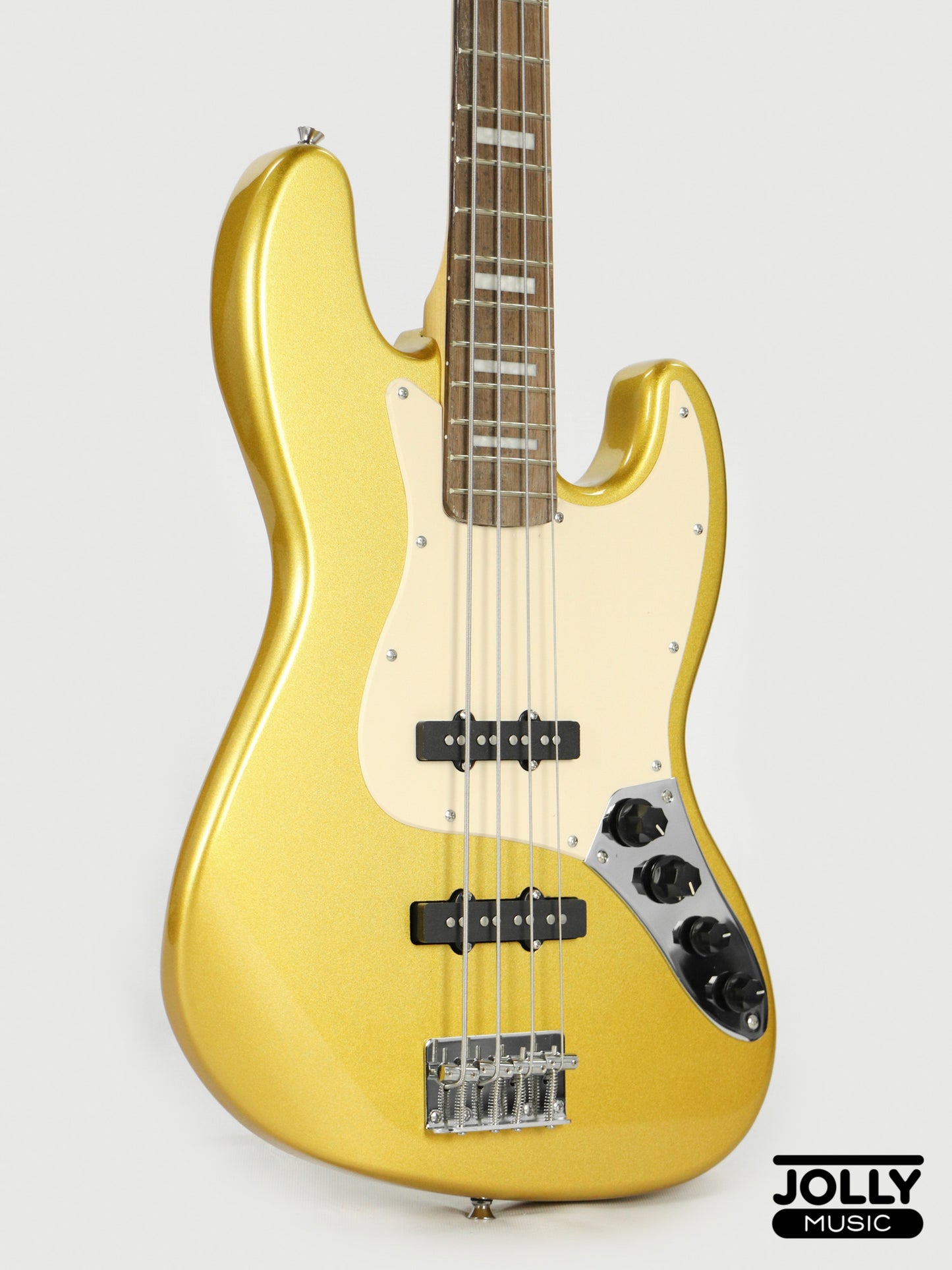 J-Craft JB-2A J-Offset 4-String Bass Guitar - Metallic Gold